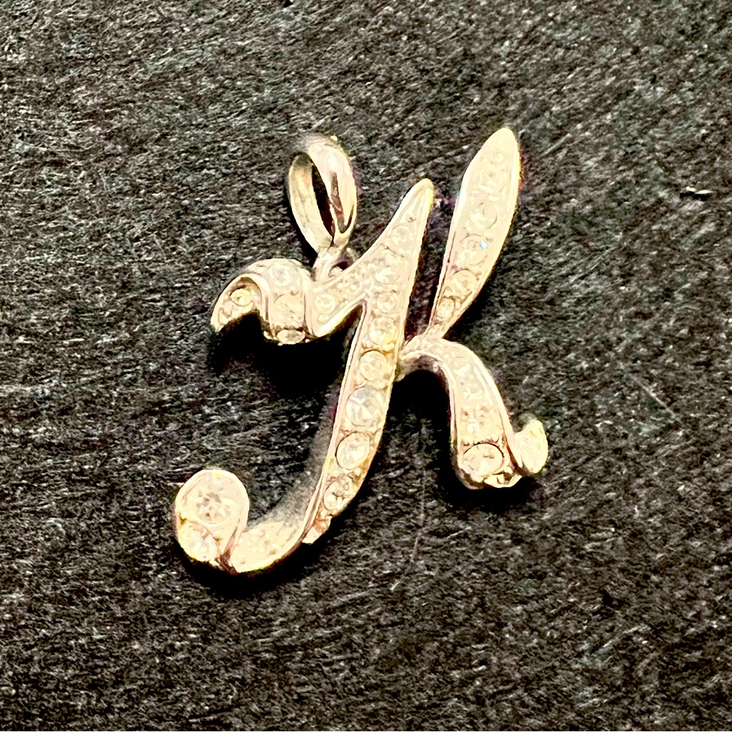Nolan Miller Silver Cz K Initial Pendant 27$